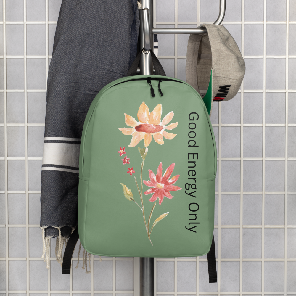Good Energy Only Backpack – Water-Resistant Laptop Bag with Floral Design | Durable Everyday Backpack for Work, School & Travel