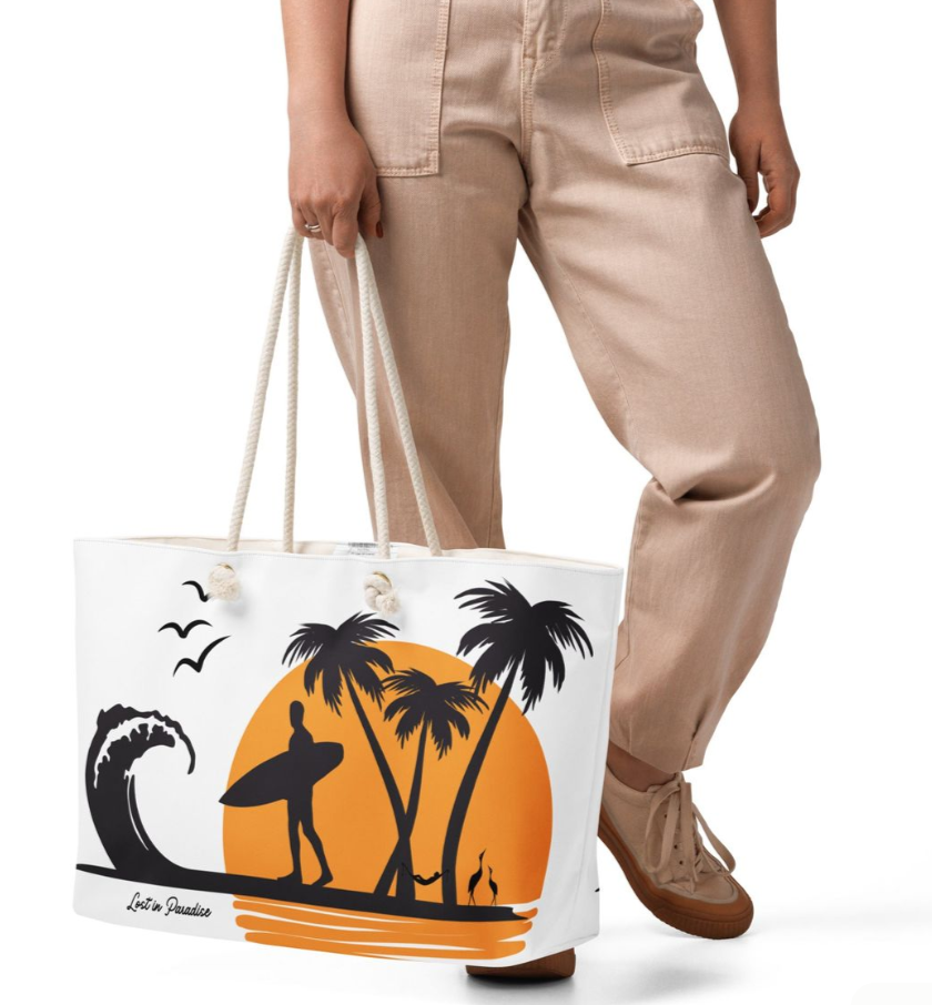 Oversized Beach Tote Bag – Durable Rope Handle Bag for Travel, Market, or Everyday Use