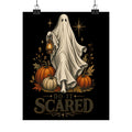 Halloween Ghost Poster — "Do It Scared" Vintage Pumpkin Art