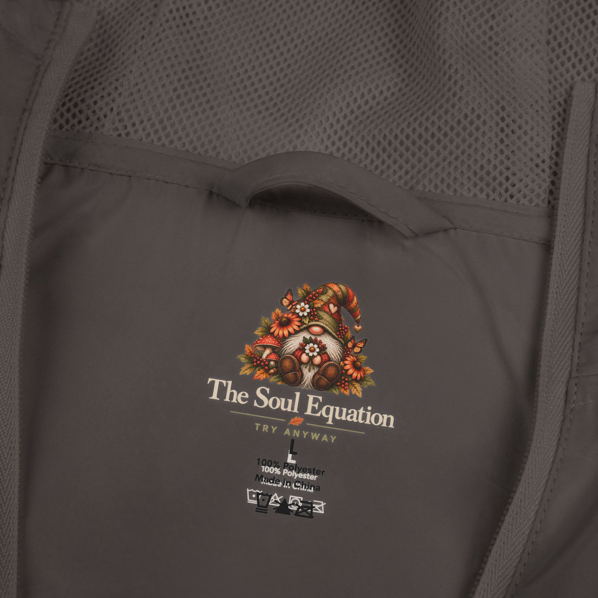 Autumn Gnome Windbreaker Jacket – Women’s Lightweight Woodland Rain Jacket with Flowers & Butterflies