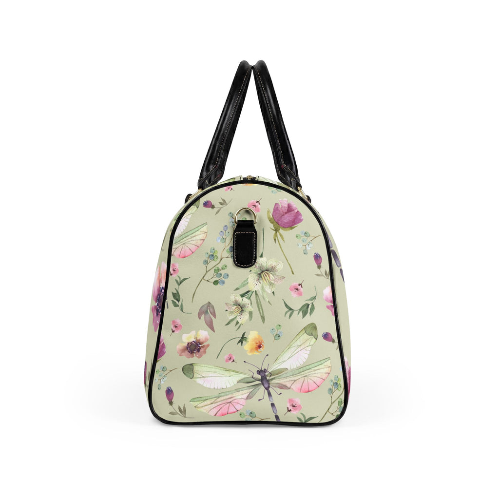 Floral Faux Leather Travel Bag — Watercolor Flower Weekender