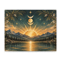 Celestial Sunrise Over Mountain Lake Canvas