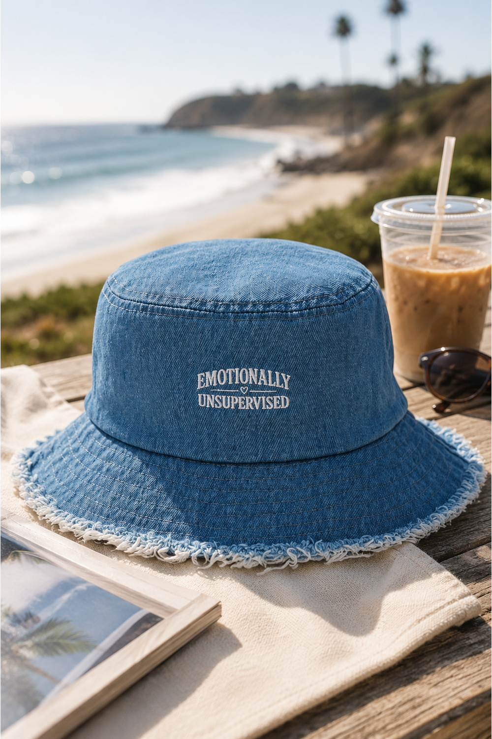 Distressed Denim Bucket Hat