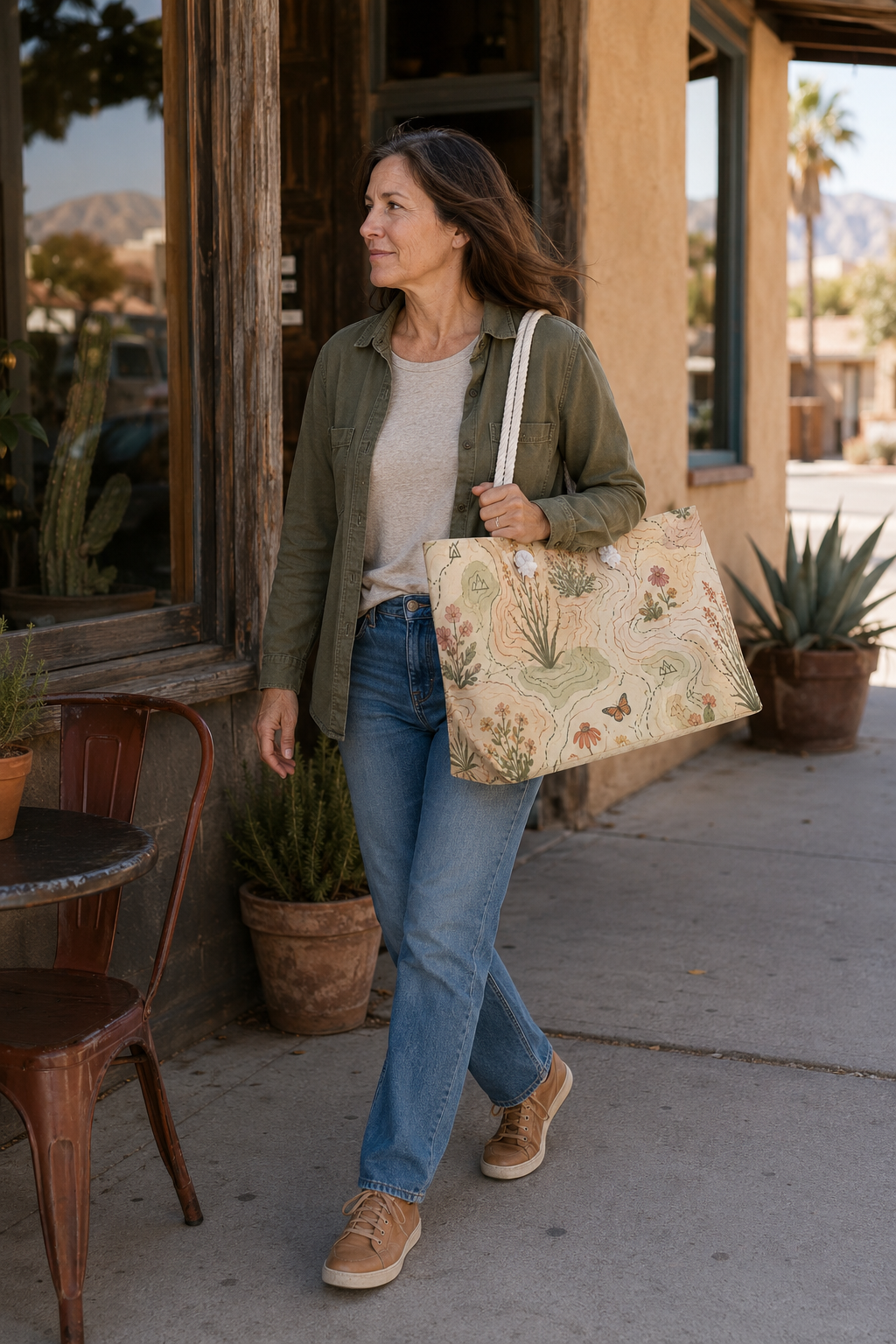 Botanical Map Weekender Bag — Floral Nature Travel Tote