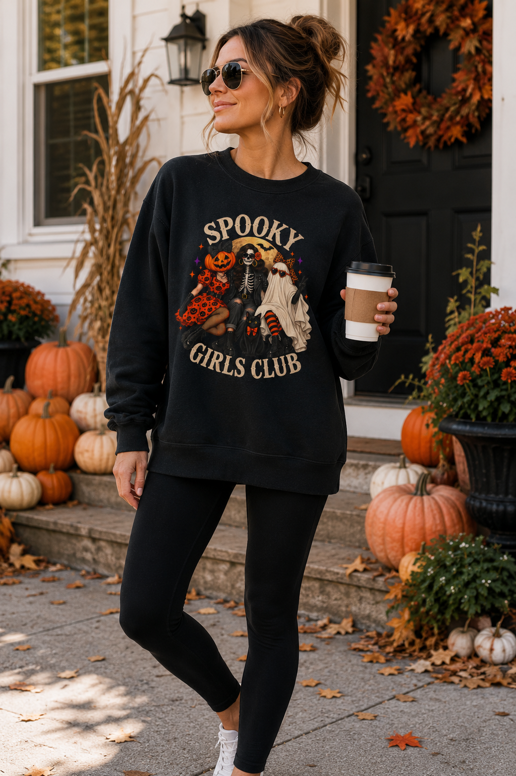 Spooky Girls Club Sweatshirt — Halloween Crewneck for Women