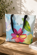 Begin Again Floral Art Tote Bag