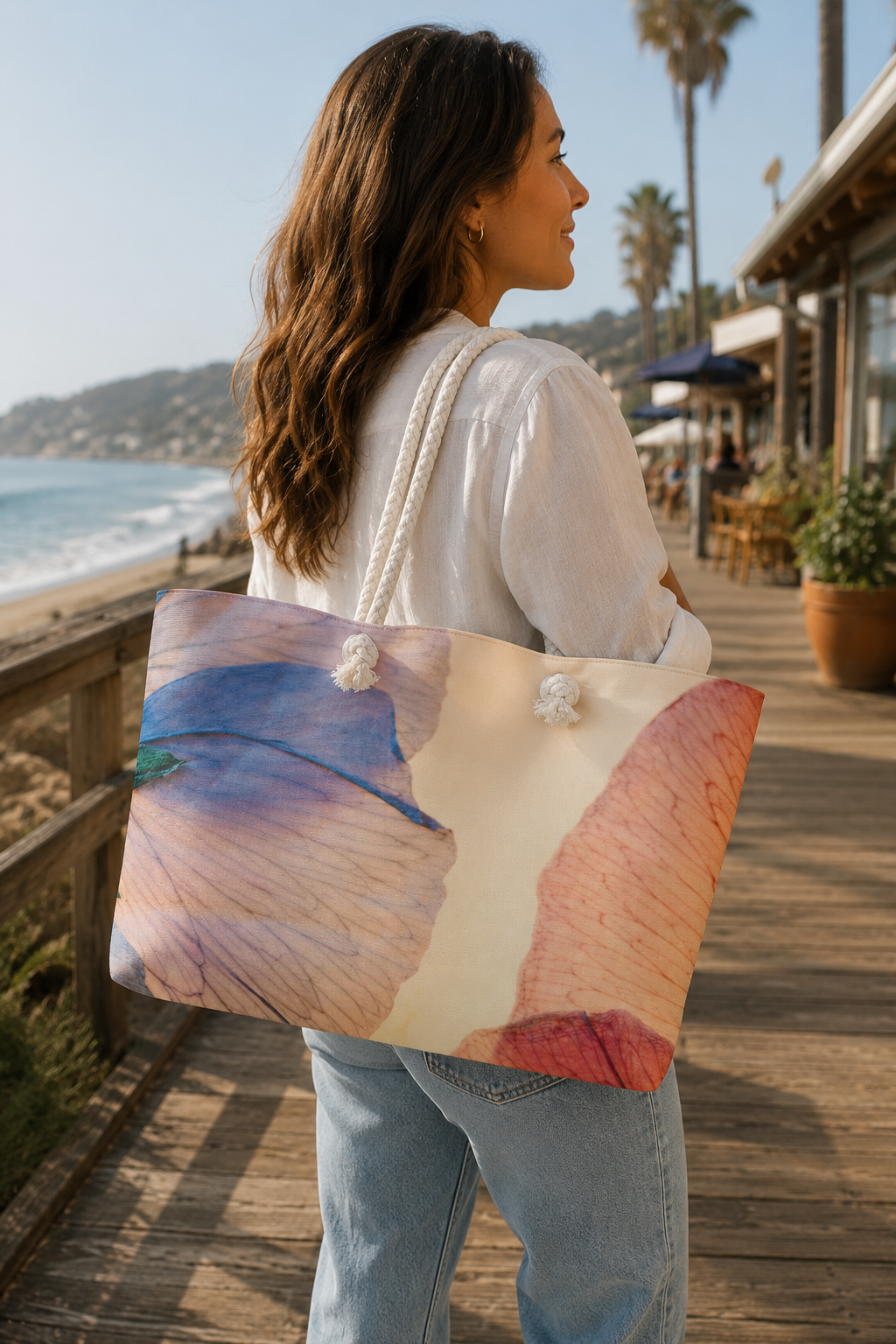 Try Anyway Botanical Weekender Tote Bag | Floral Travel Bag with Rope Handles