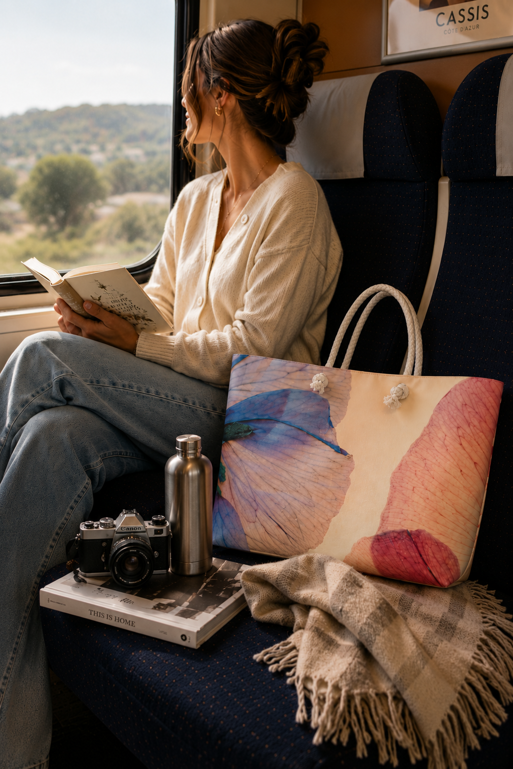 Try Anyway Botanical Weekender Tote Bag | Floral Travel Bag with Rope Handles
