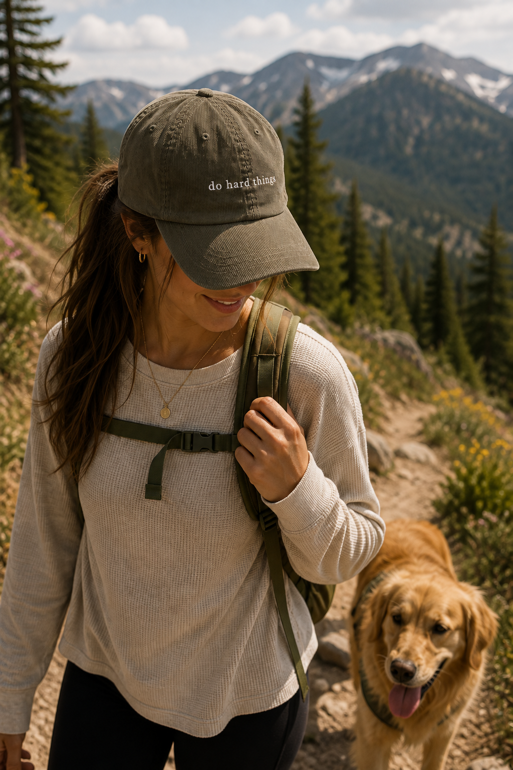 do hard things. Embroidered Corduroy Hat