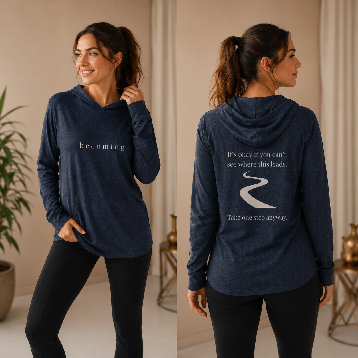 Hooded Long Sleeve Tee | Inspirational Shirt for Personal Growth & New Beginnings
