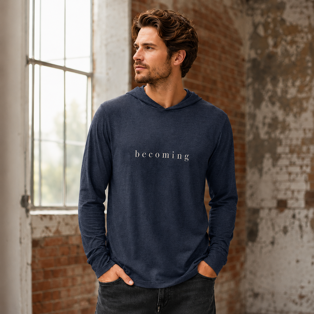 Hooded Long Sleeve Tee | Inspirational Shirt for Personal Growth & New Beginnings