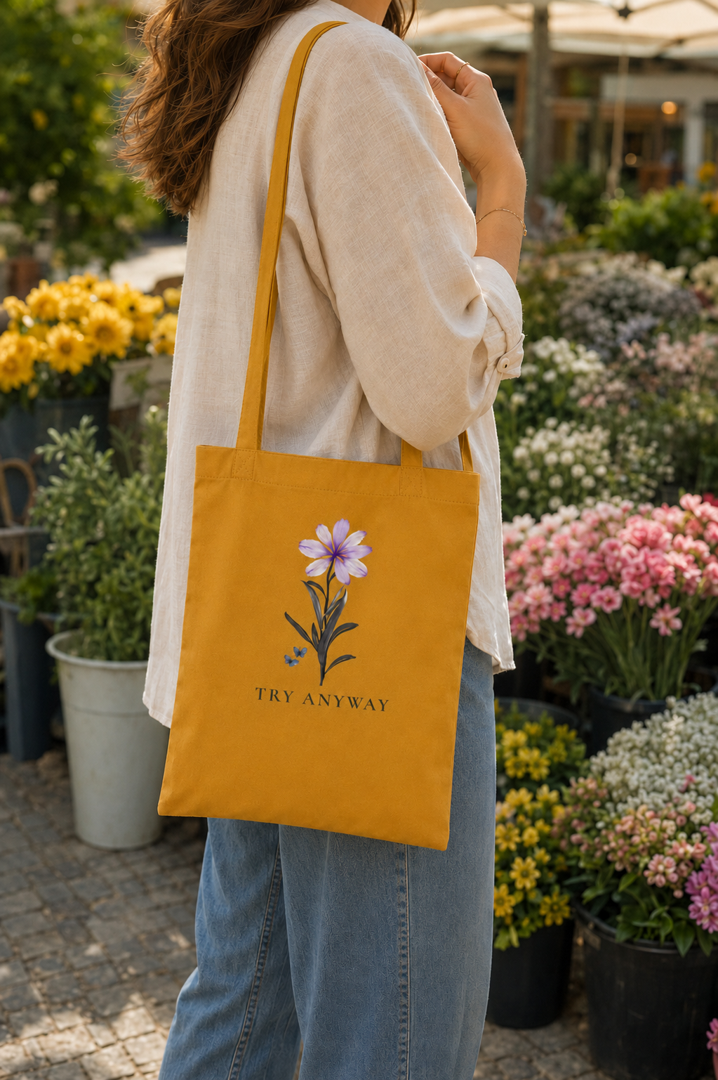 Try Anyway Cotton Tote Bag