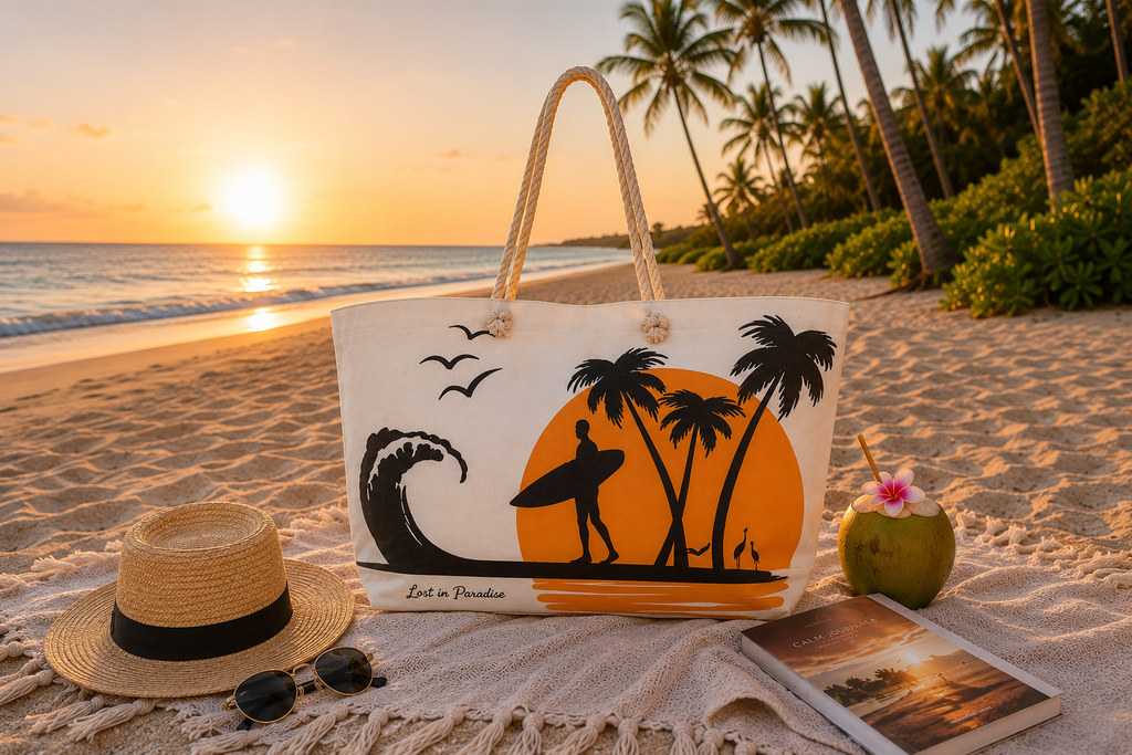 Oversized Beach Tote Bag – Durable Rope Handle Bag for Travel, Market, or Everyday Use