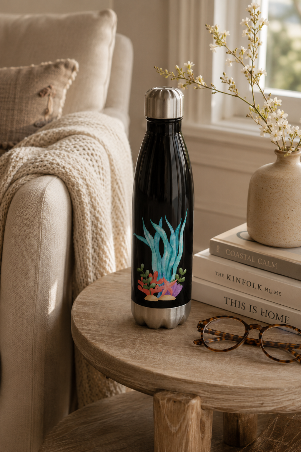 Summer Vibes Stainless Steel Water Bottle