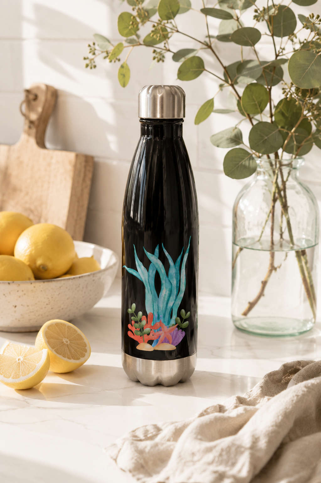 Summer Vibes Stainless Steel Water Bottle
