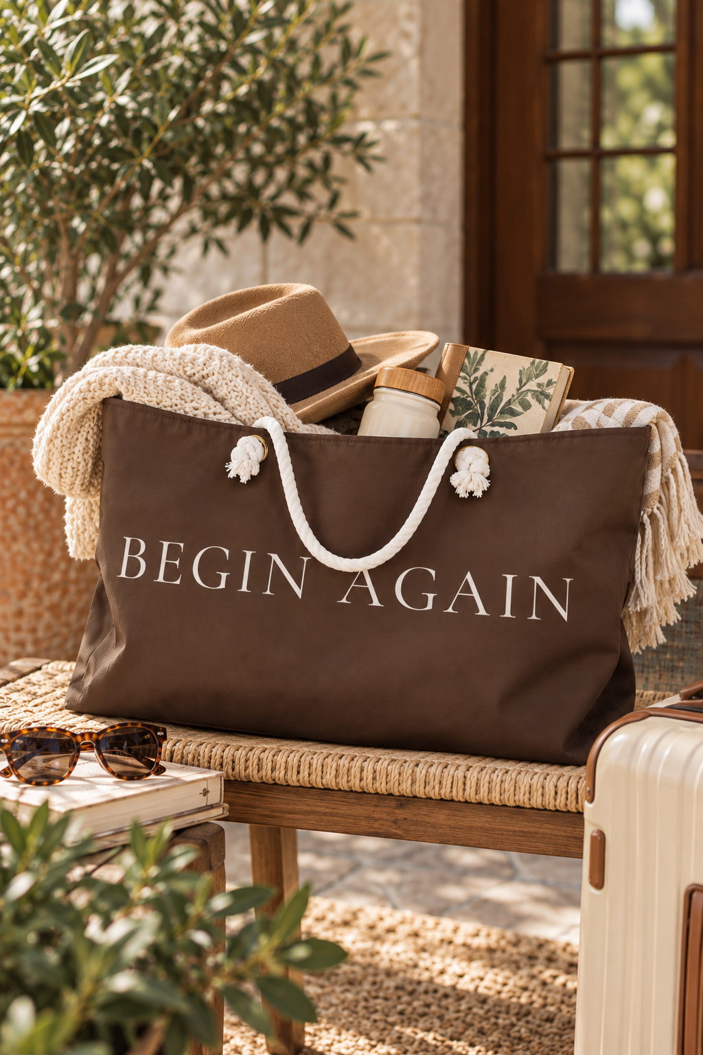 BEGIN AGAIN Weekender Bag | Chocolate Brown