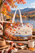 Autumn Leaves Let It Change Weekender Bag | Fall Landscape Tote
