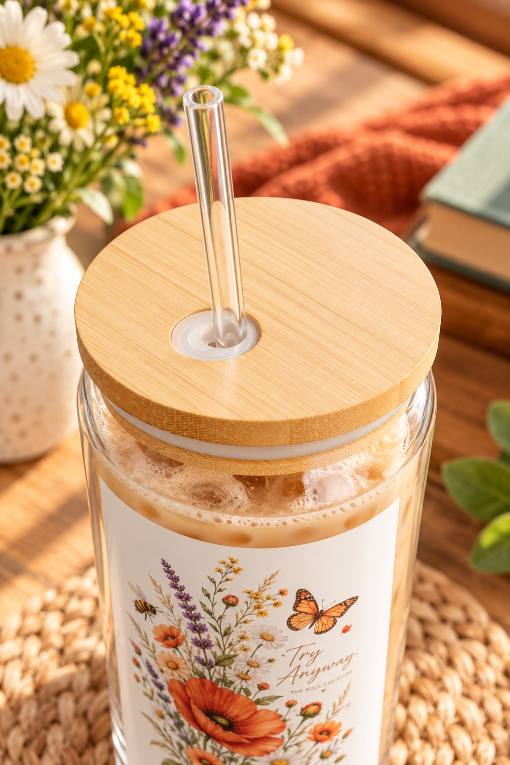 Wildflower Bouquet Sipper Glass | 16oz