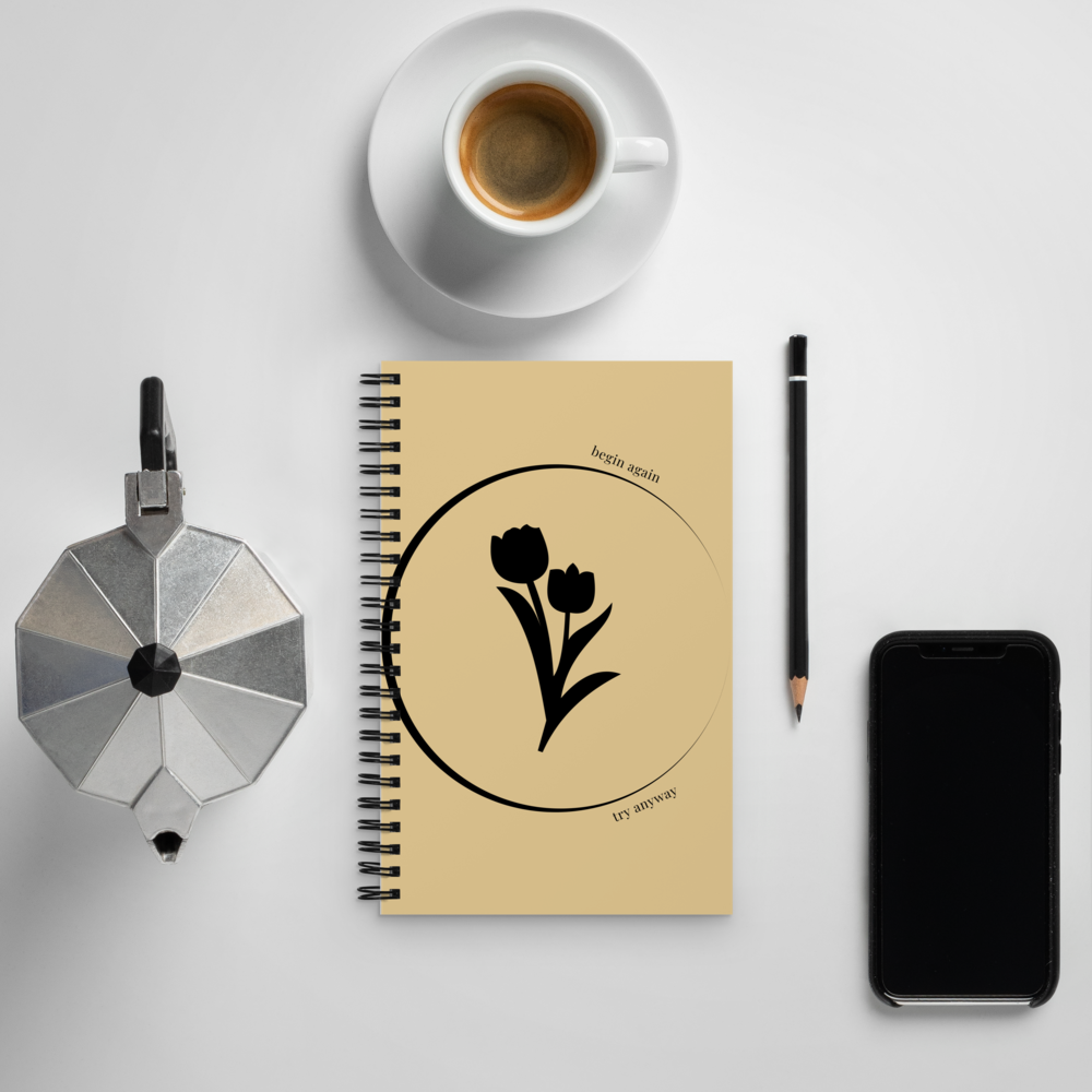 begin again, try anyway | Tulip Reflection Notebook