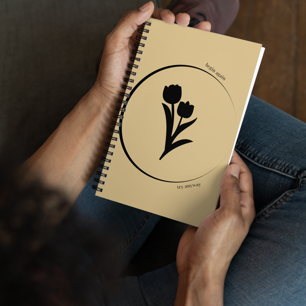 begin again, try anyway | Tulip Reflection Notebook