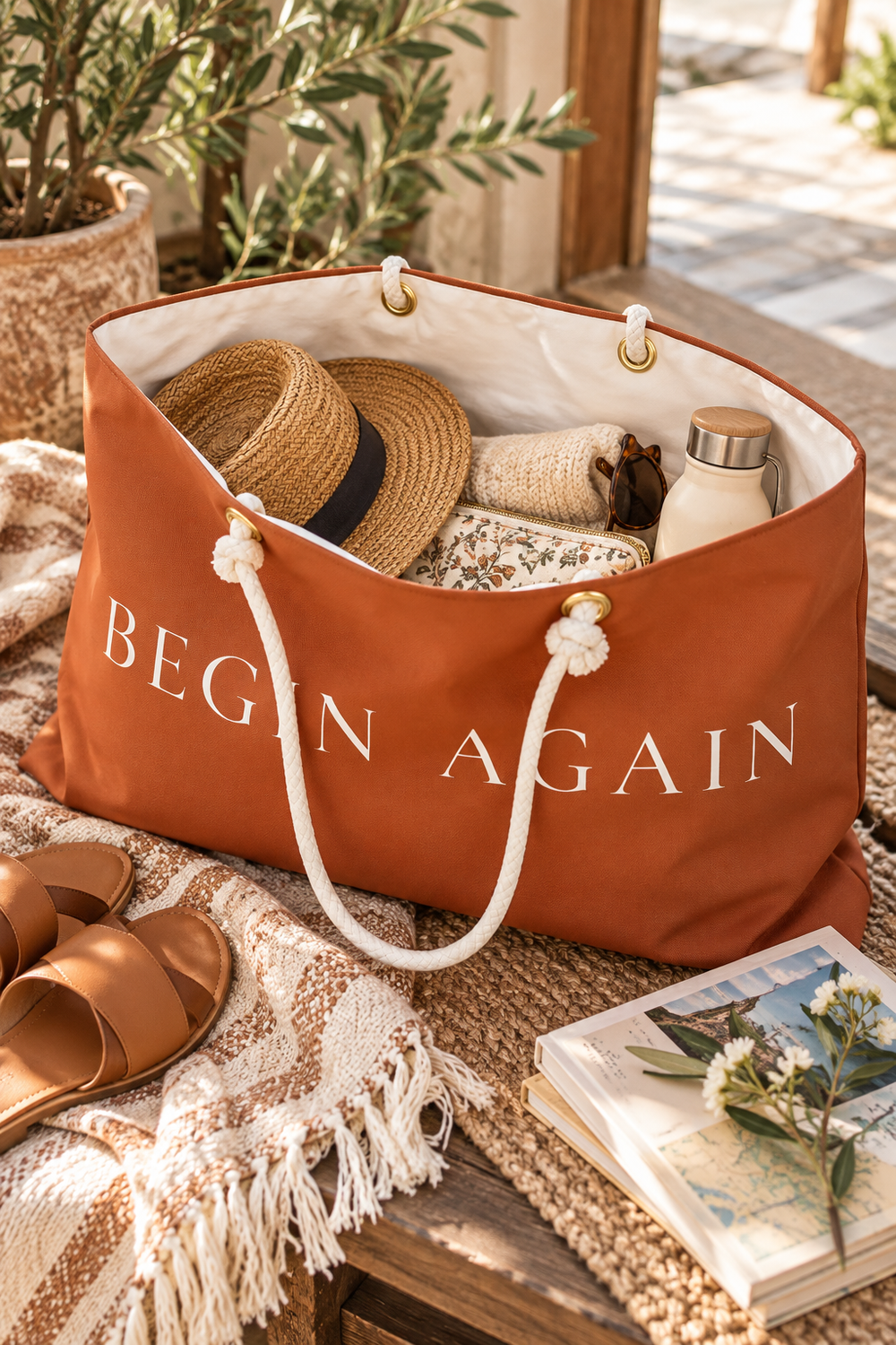 BEGIN AGAIN Weekender Bag | Burnt Orange