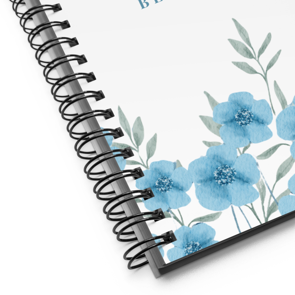 Begin Again Blue Floral Wire-Bound Notebook