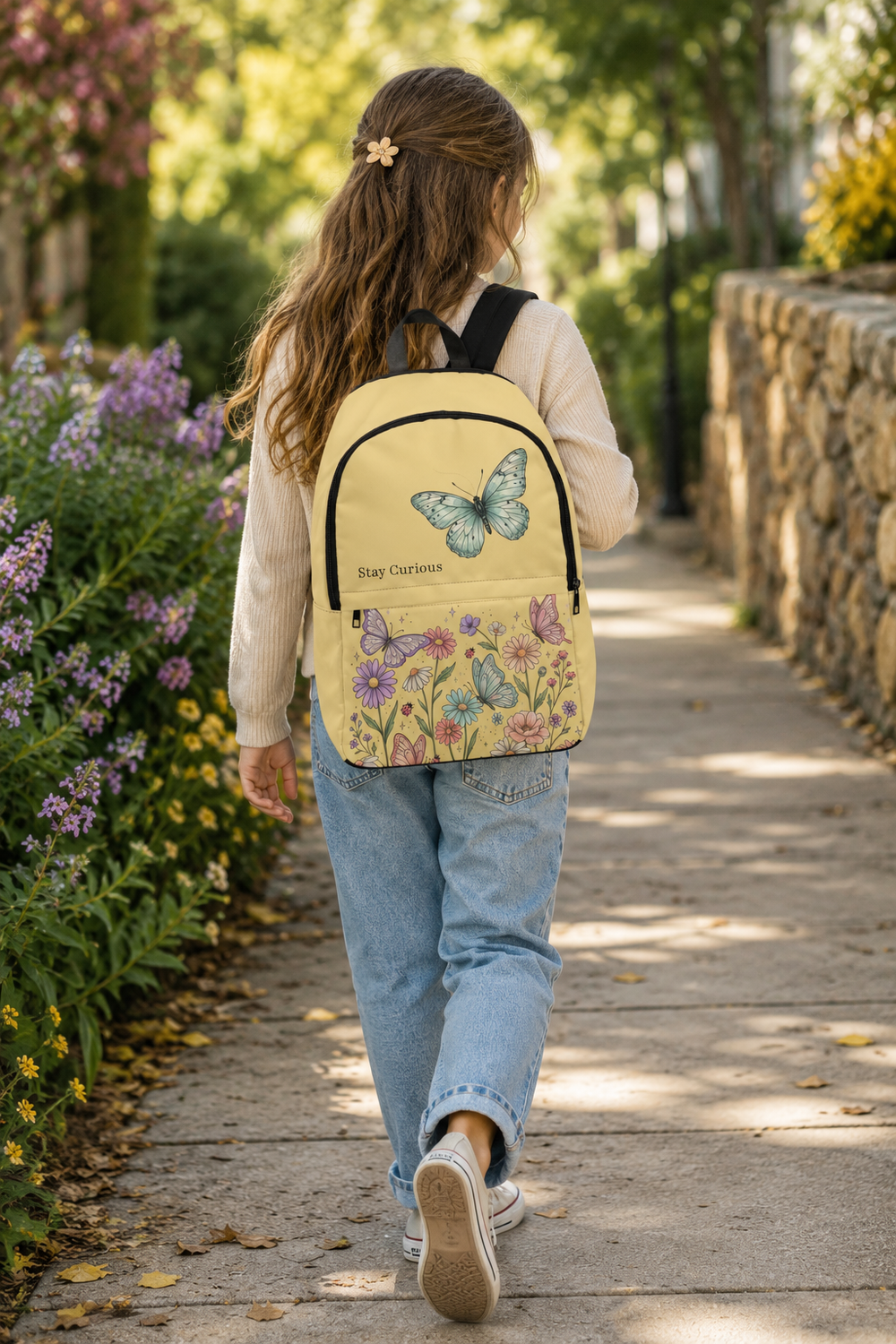 Stay Curious Butterfly & Wildflower Backpack