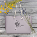 Stay Wild Oversized Canvas Tote Bag – Minimalist Weekend Carryall